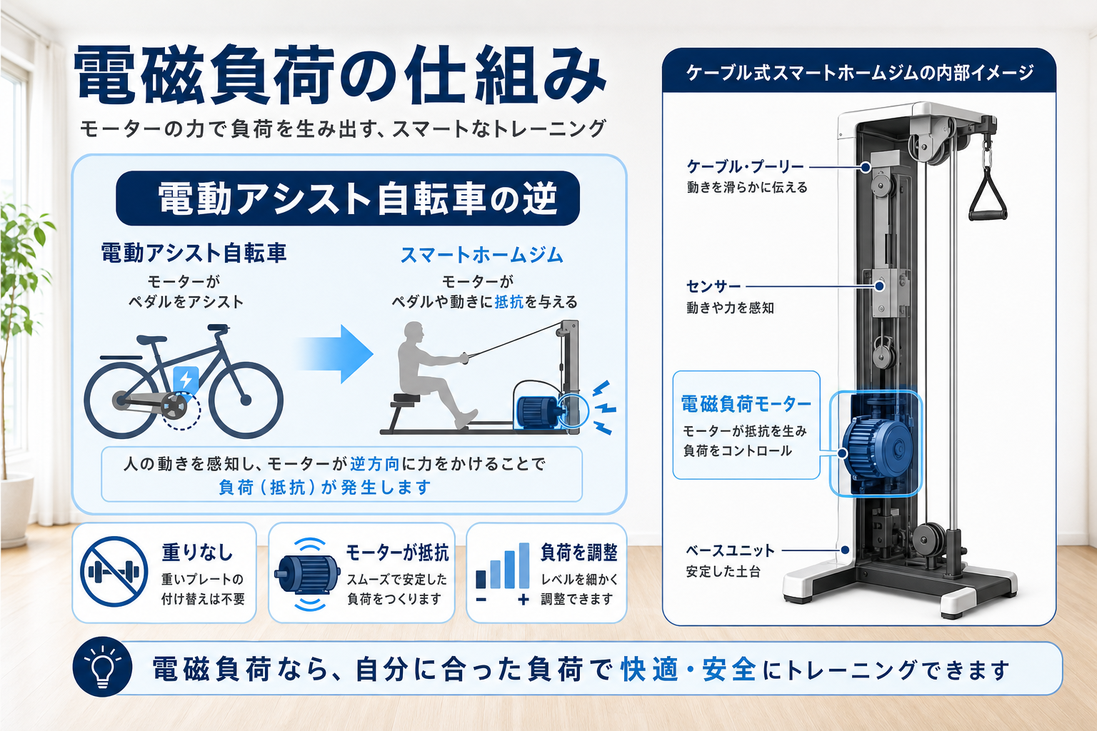 マンションや賃貸でスマートホームジムは置ける?騒音・床・スペースの注意点のイメージ2