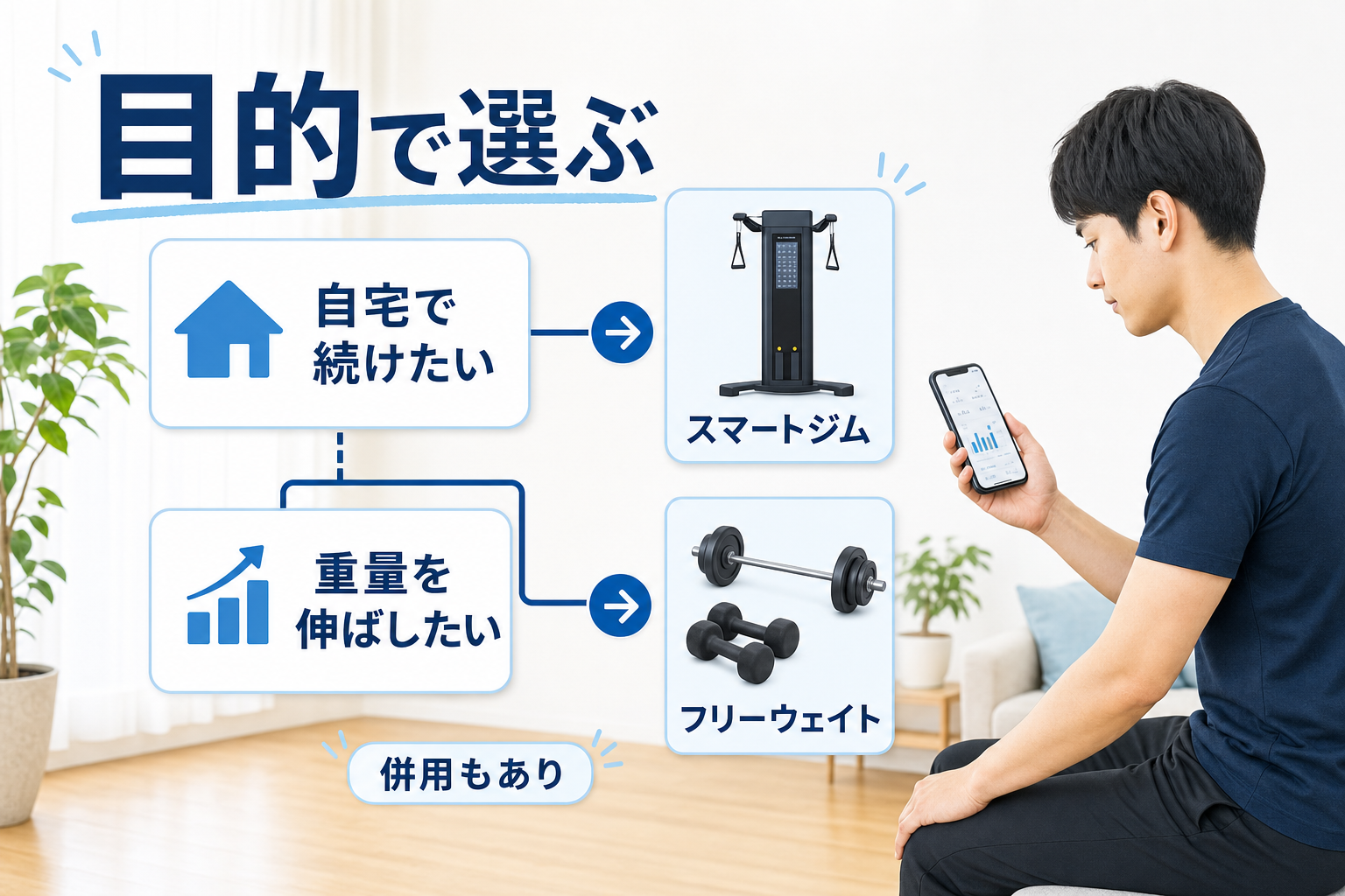 ベンチプレスの代わりにスマートジムは使える？フリーウェイトとの違いのイメージ6