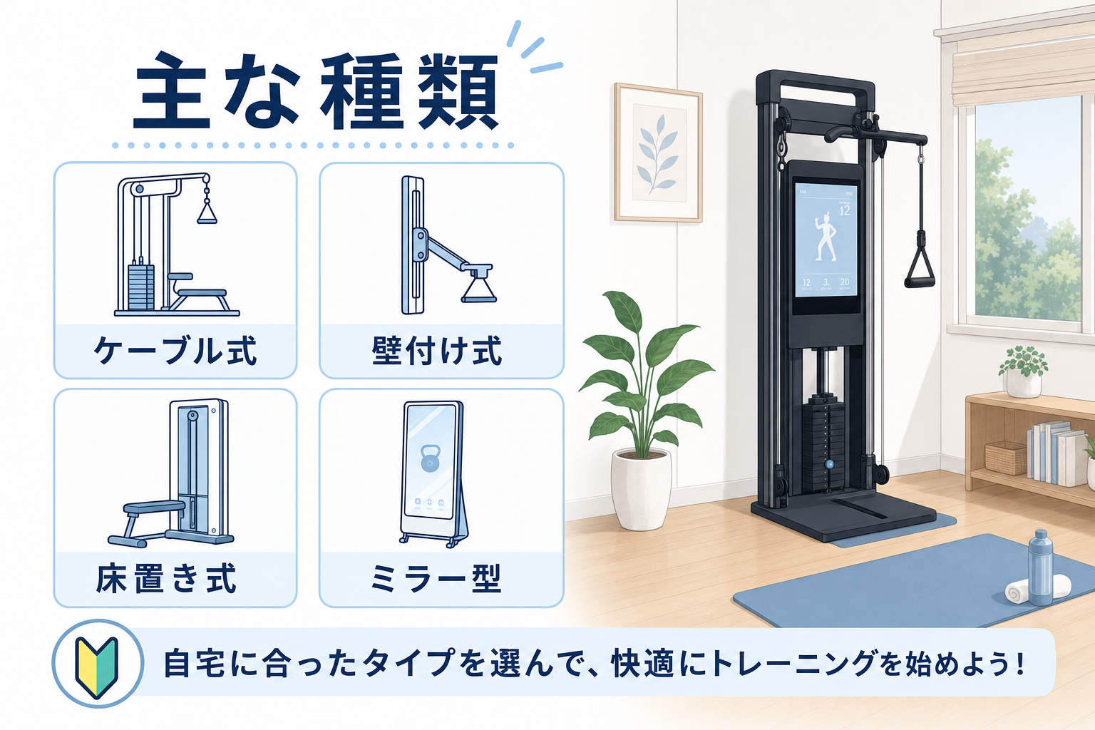 子どもがいる家庭でスマートホームジムを置くときの安全チェックリストのイメージ2